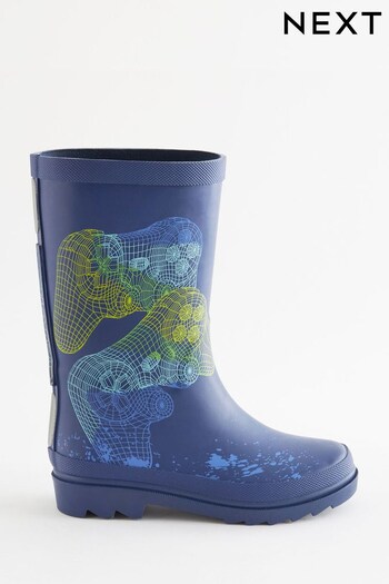 Blue Gamer Rubber Wellies (U69117) | £19 - £22