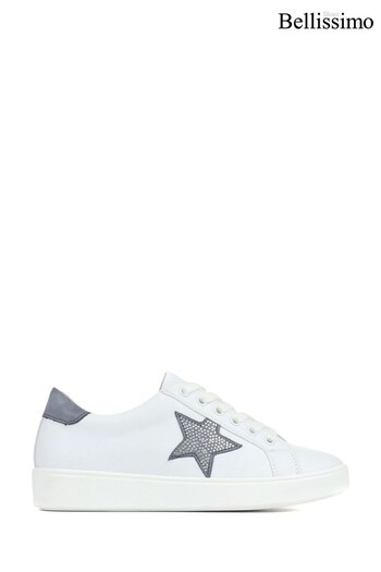 Bellissimo Women’s White Lace-Up Trainers (U69145) | £35