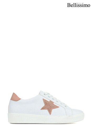 Bellissimo Women’s White Lace-Up Trainers (U69148) | £35