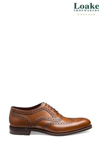 Loake Brown Kerridge Cedar Calf Spider Brogue Shoes Best (U69218) | £199