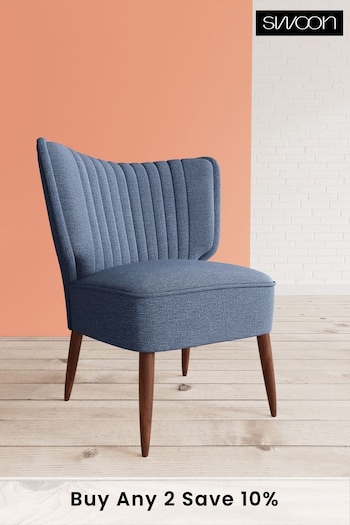 Swoon Houseweave Navy Blue Duke Chair (U69444) | £439