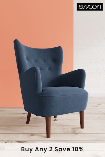 Swoon Smart Wool Indigo Blue Ludwig Chair (U69445) | £909