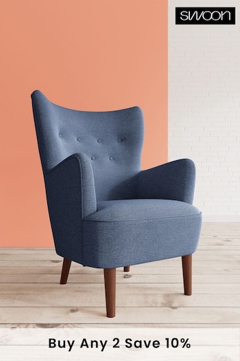 Swoon Houseweave Navy Blue Ludwig Chair (U69447) | £859
