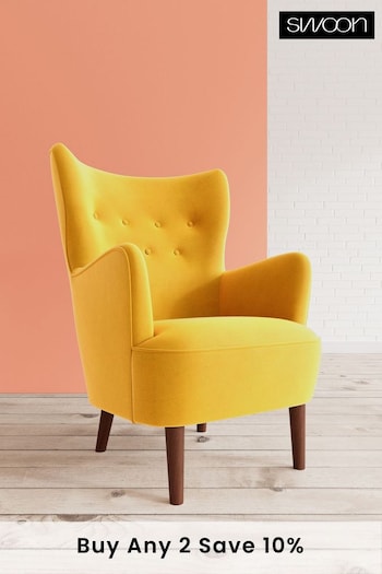 Swoon Easy Velvet Turmeric Yellow Ludwig Chair (U69448) | £879