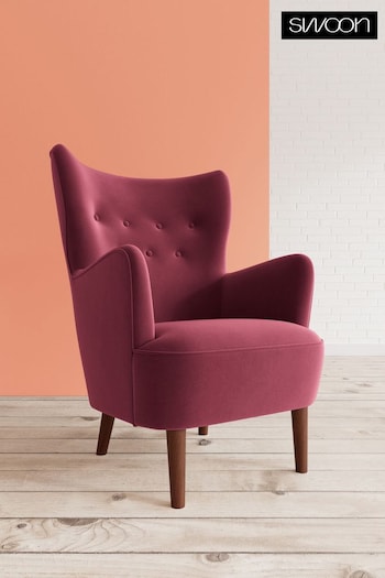 Swoon Easy Velvet Bordeaux Red Ludwig Chair (U69452) | £879