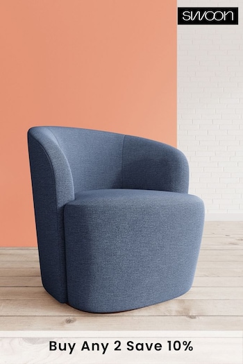 Swoon Houseweave Navy Blue Ritz Chair (U69454) | £789