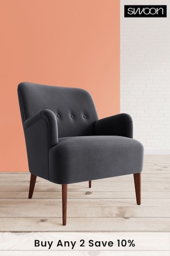 Swoon Easy Velvet Black London Chair (U69471) | £679