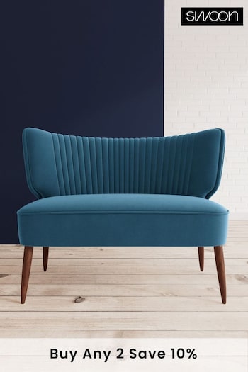 Swoon Easy Velvet Petrol Blue Duke Two Seater Sofa (U69478) | £819