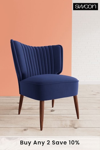 Swoon Easy Velvet Ink Blue Duke Chair (U69482) | £459