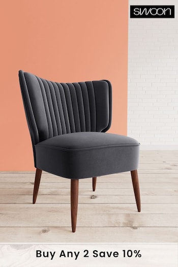 Swoon Easy Velvet Black Duke Chair (U69485) | £459