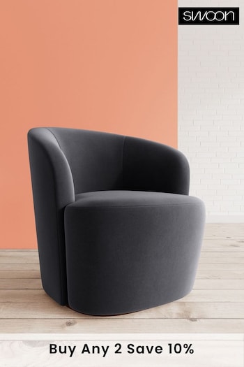 Swoon Easy Velvet Black Ritz Chair (U69495) | £809