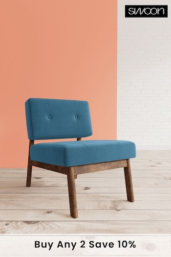 Swoon Easy Velvet Petrol Blue Aron Chair (U69503) | £629