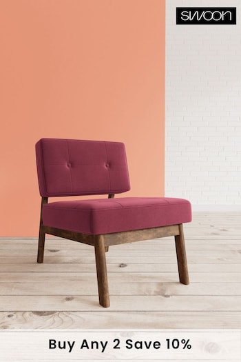 Swoon Easy Velvet Bordeaux Red Aron Chair (U69504) | £629