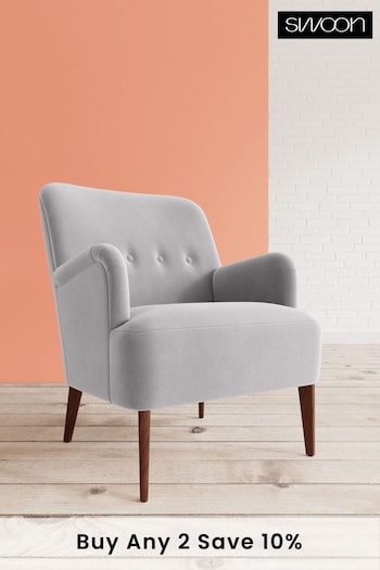 Swoon Easy Velvet Silver Grey London Chair (U69506) | £679