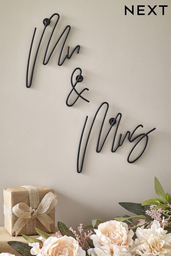 Black Mr and Mrs Wire Sign (U69593) | £10