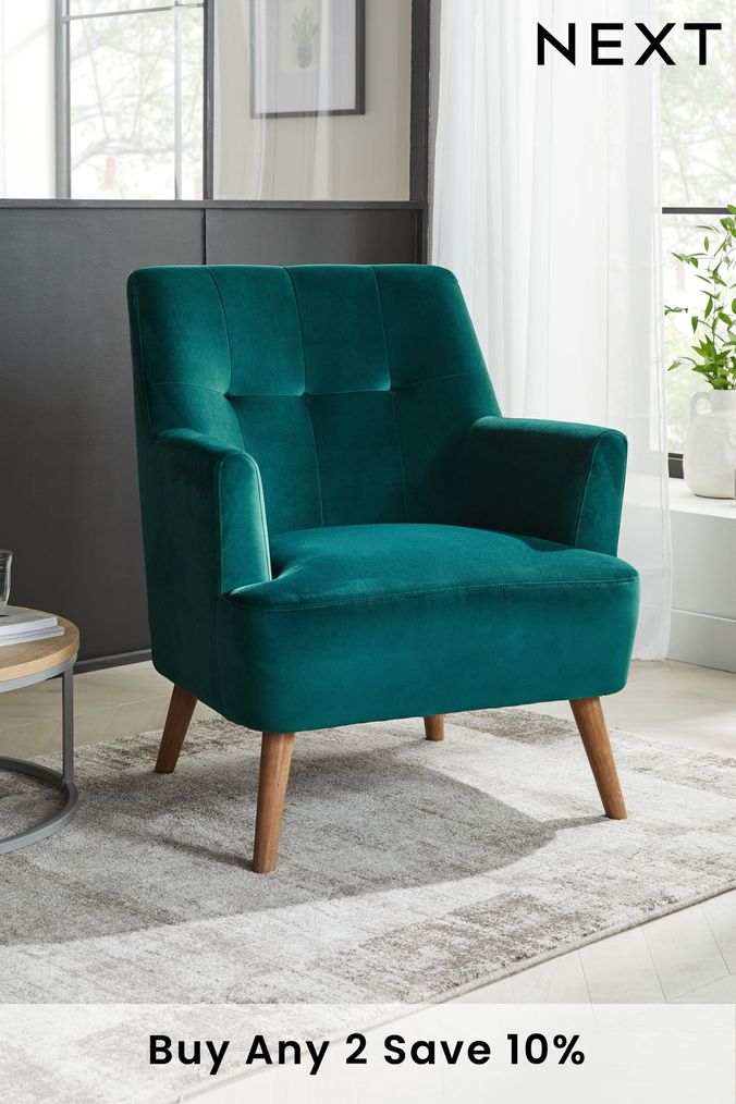 Teal store sofa next