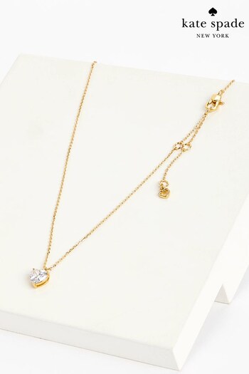 Kate Spade New York Gold Chain & Silver Stone Pave Heart Necklace (U69813) | £75