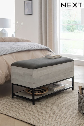 Grey Oak Effect Bronx Storage Ottoman Blanket Box (U69947) | £225