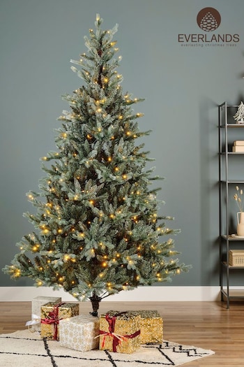 Everlands Green Pre-Lit LED 7ft Allison Pine Misty Christmas Tree (U69980) | £195