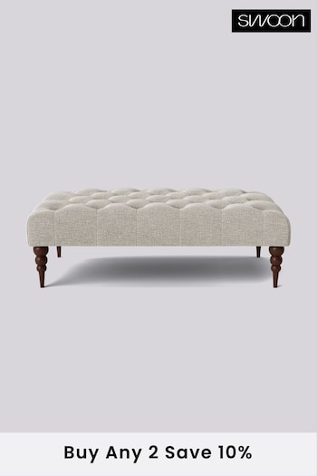 Swoon Houseweave Natural Chalk Plymouth Rectangle Ottoman (U69989) | £360