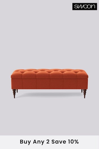 Swoon Soft Wool Burnt Orange Plymouth Ottoman (U70001) | £500