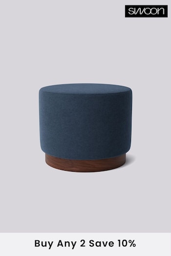 Swoon Smart Wool Indigo Blue Penfold Small Ottoman (U70038) | £210