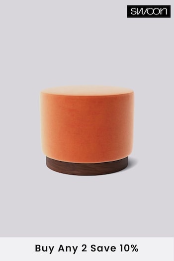 Swoon Easy Velvet Burnt Orange Penfold Small Ottoman (U70040) | £230