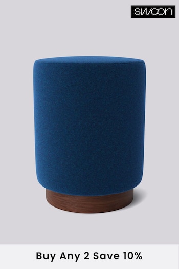 Swoon Soft Wool Midnight Blue Penfold Footstool (U70045) | £250