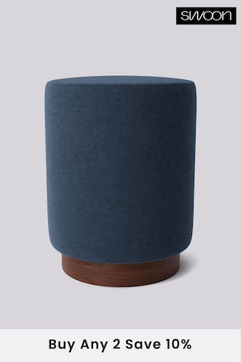 Swoon Smart Wool Indigo Blue Penfold Footstool (U70072) | £230