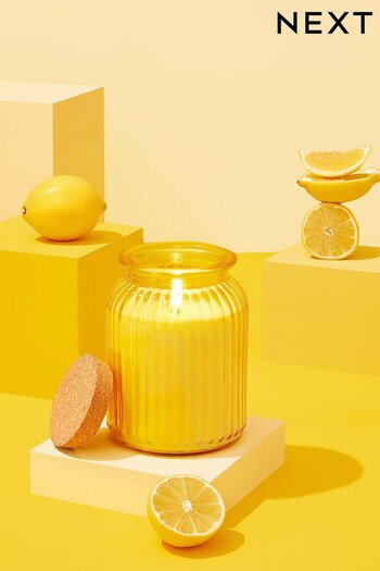 Yellow Lemon & Bergamot Fragranced Jar Candle (U70433) | £15