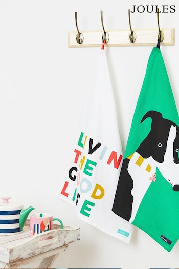 Joules 2 Pack Multi Living The Good Life Tea Towels (U70598) | £18