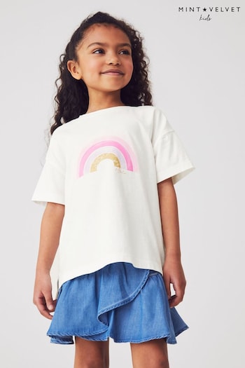 Mint Velvet Cream Rainbow T-Shirt (U71119) | £12 - £14