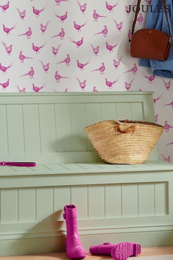Joules Truly Pink Flirty Pheasants Wallpaper Wallpaper (U71155) | £48