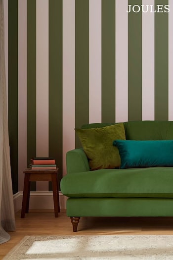 Joules Olive Green Harborough Stripe Wallpaper Wallpaper (U71159) | £48