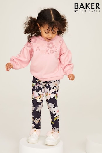 Baker by Ted Baker Pink Legging and Embroidered Sweater Set (U71309) | £36 - £39