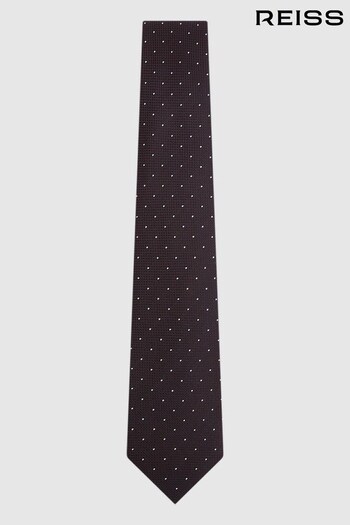 Reiss Burgundy Liam Polka Dot Tie (U71425) | £48