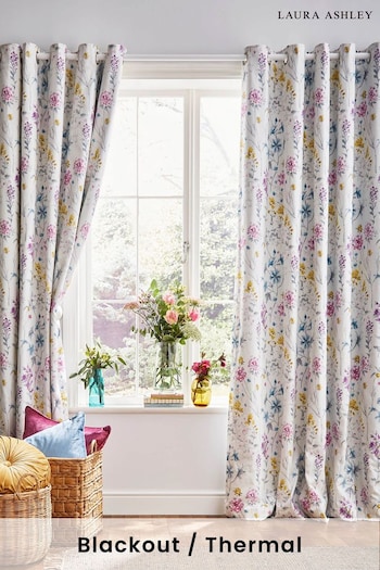 Laura Ashley Multi Wild Meadow Blackout Blackout/Thermal Lined  Eyelet Curtains (U71448) | £85 - £160