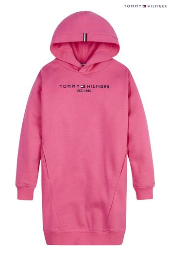 Tommy Hilfiger Pink Essential Hoodie Sweat sleeves Dress (U71714) | £50 - £60