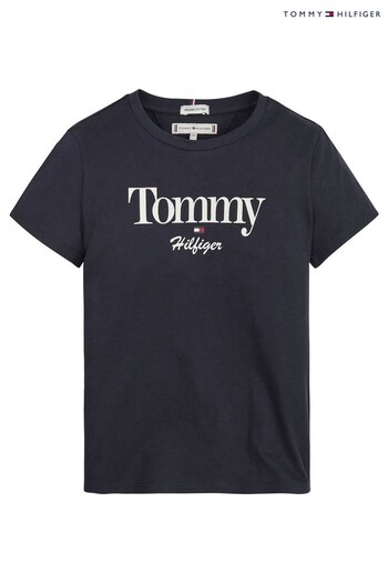 Tommy Hilfiger Blue Graphic Glitter T-Shirt (U71734) | £15 - £17.50