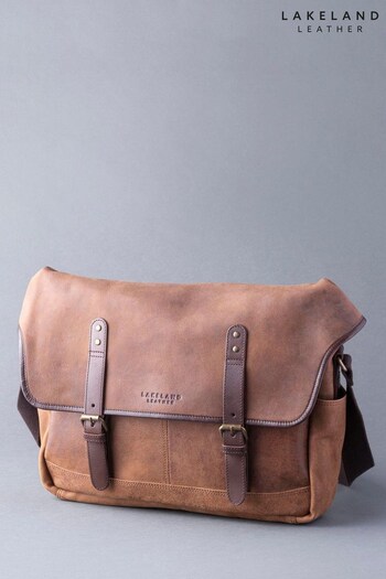 Lakeland Leather Brown Hawksdale Leather Messenger Bag (U71760) | £139