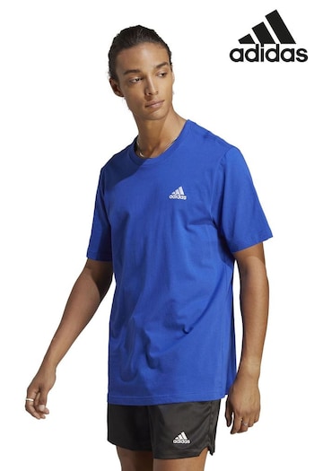 adidas Blue Sportswear Essentials Single Jersey Embroidered Small Logo T-Shirt (U71876) | £18