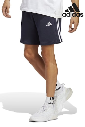 adidas Blue Sportswear Essentials French Terry 3-Stripes Gap Shorts (U71884) | £25