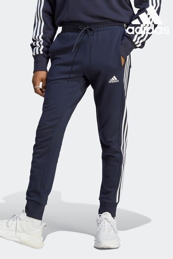 adidas Blue Sportswear Essentials French Terry Tapered Cuff 3-Stripes Joggers (U71906) | £38