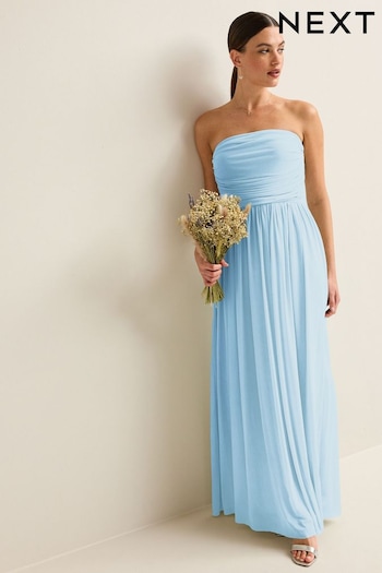 Light Blue Mesh Multiway Bridesmaid Wedding Maxi Dress (U71970) | £69