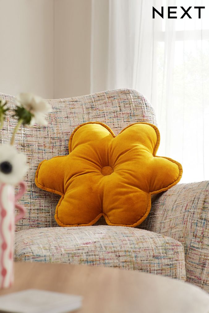 Mustard floral cushion top