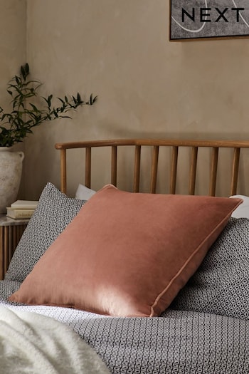 Peach Pink 59 x 59cm Matte Velvet Cushion (U72675) | £16