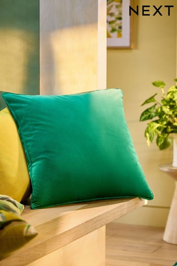Bright Green 43 x 43cm Matte Velvet Cushion (U72689) | £7