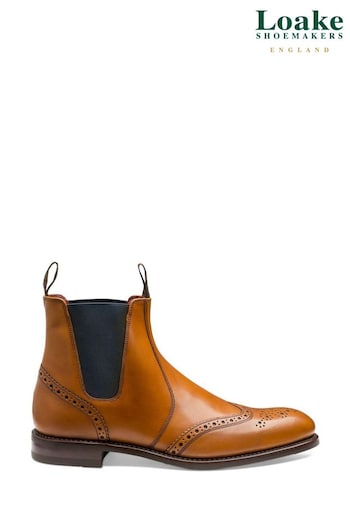 Loake Hoskins Calf Leather Brogue Dealer Boots (U72720) | £210