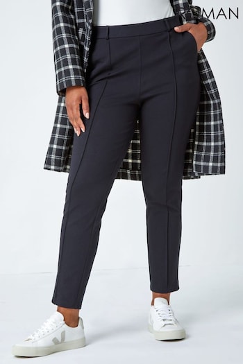 Roman Black Petite Slim Fit Stretch Trousers (U72762) | £32
