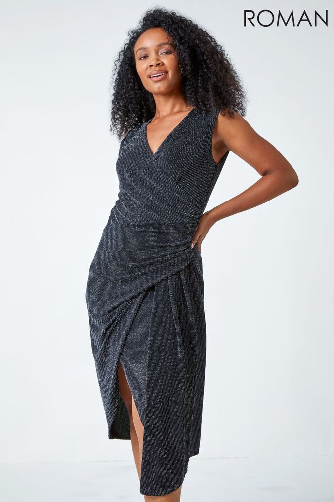 Buy Women s Metallic Wrap Dresses Online Next UK